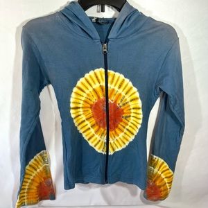 Vintage Tie Dye Zip Up Hoodie